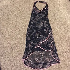 Black & pink over the neck dress