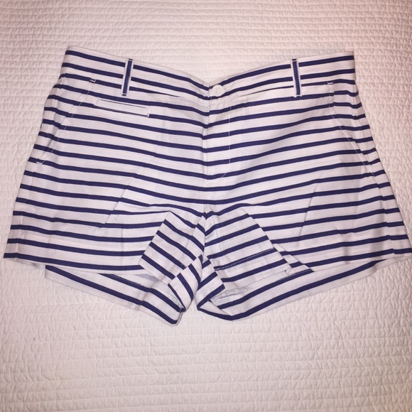 Blue and white striped shorts