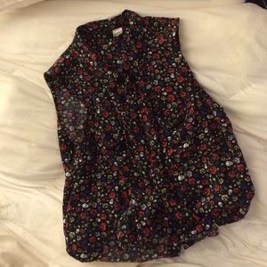 Skull & Rose button down tank