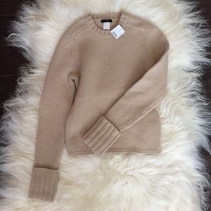 J Crew Tan Lambs Wool Sweater NWT Size XS