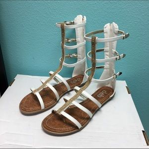 White gladiator sandals