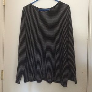 Laura Scott black and silver striped shirt