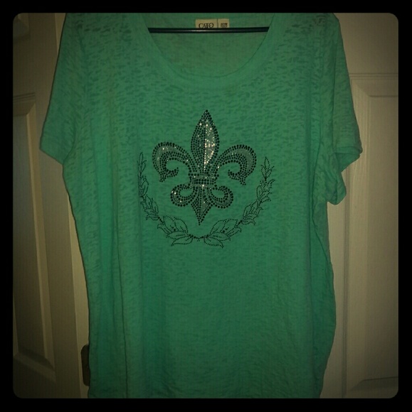CATO Fleur De Lis burnout T-shirt