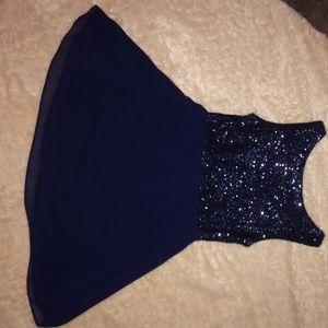 Sequined navy mini dress