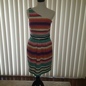 One shoulder sheath dress