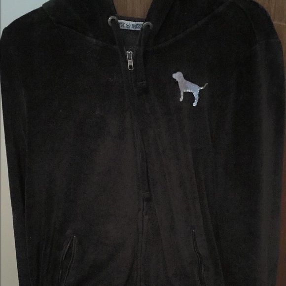Black velour zip up