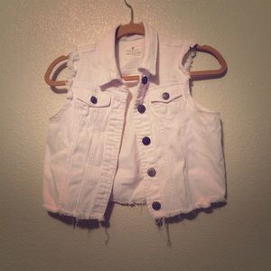 White distressed jean jacket