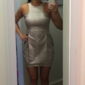 Silver grey high neck dress