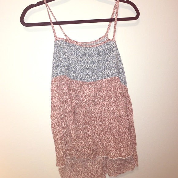 Blue red and white causal shirt