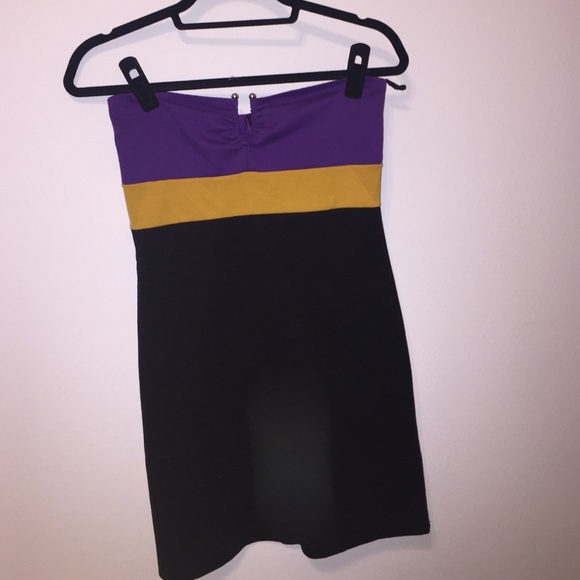 Purple gold and black dress