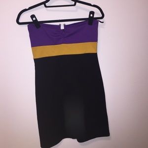 Purple gold and black dress