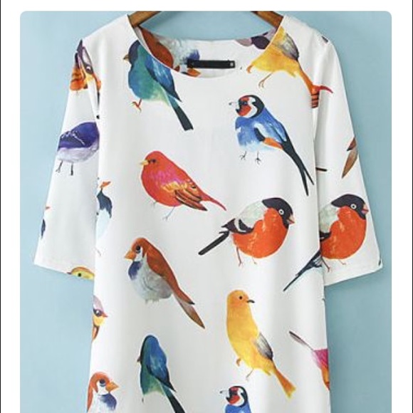 NWOT Bird print dress