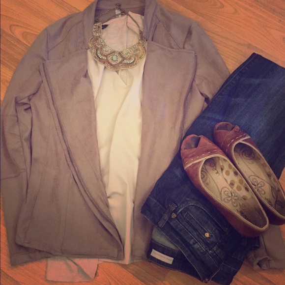 Olive faux suede jacket