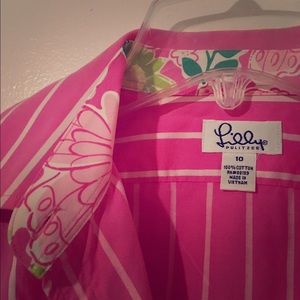Lilly Pulitzer pink stripe button down