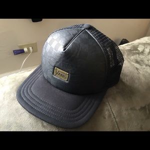 Vans checkered faux leather pendent hat