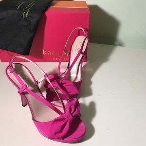 Kate Spade Hot Pink w/Bow Heels - 7.5
