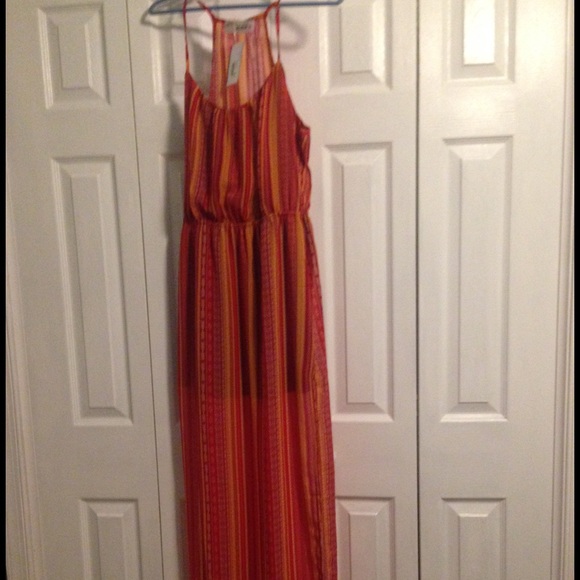 I'm in love with Derek  Dresses & Skirts - NWT maxi orange print dress size M