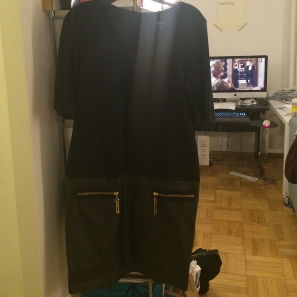 NWT msk dress with vegan leather bottom and zipper