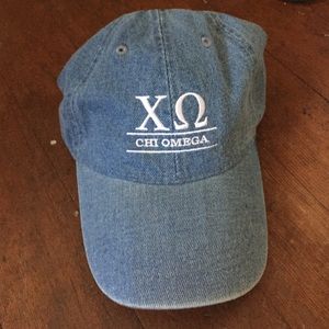 Chi omega denim hat
