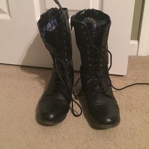 Black combat boots