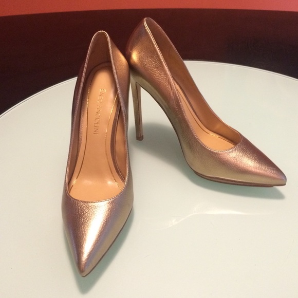 Enzo Angiolini Gold platform heels Sz 6