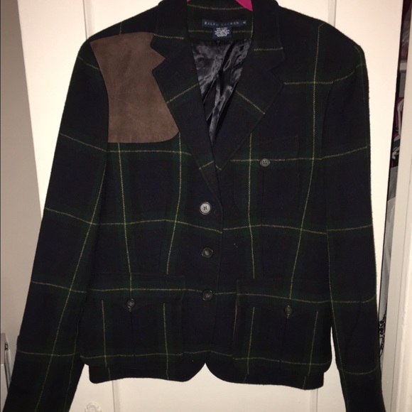 Ralph Lauren lambs wool jacket with brown suede