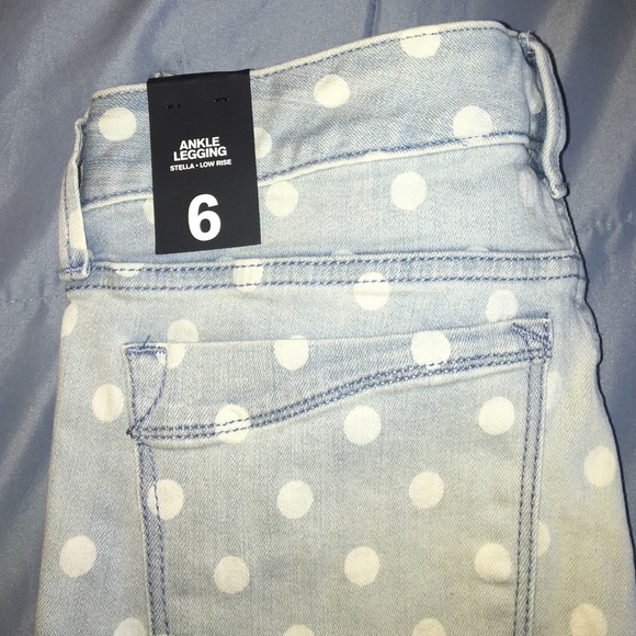 Ankle legging low rise polka dot Express jeans