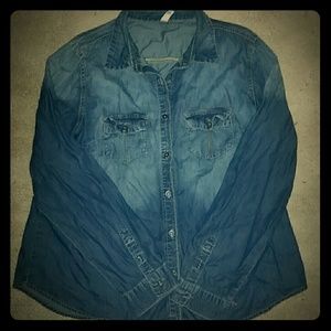 Denim Button Up Top