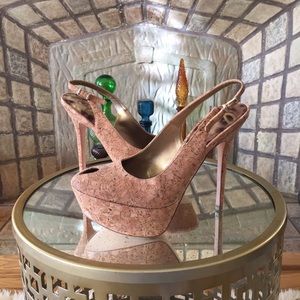 Sam Edelman Novato Cork Platform Heels 6.5
