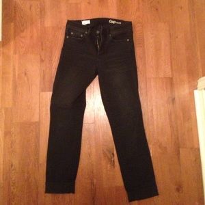 Gap 1969, Slim Straight Black Jeans, Faded Wash