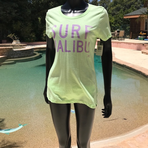 HURLEY Green Surf Malibu Women’s Tee - Picture 3 of 8