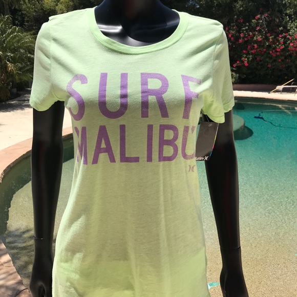 HURLEY Green Surf Malibu Women’s Tee - Picture 7 of 8