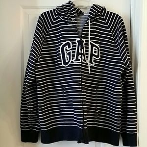 Navy and White striped GAP hoodie