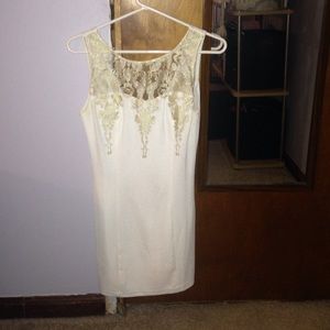 White and Gold Mini Dress