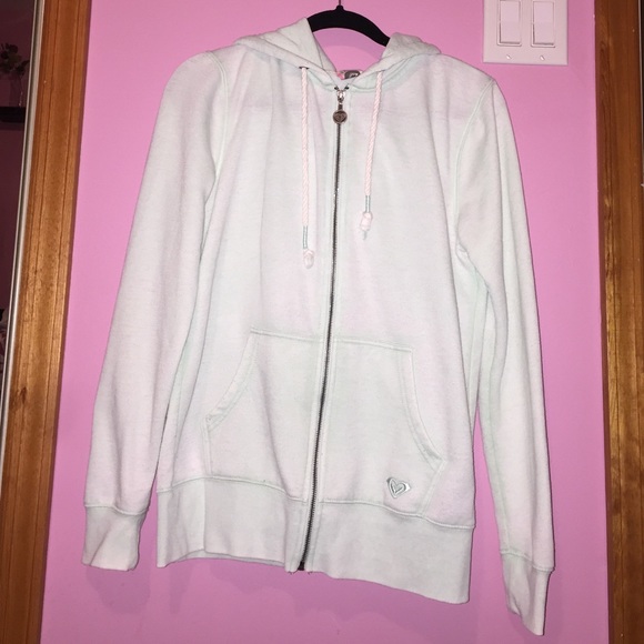 Mint green Roxy zip up sweatshirt. Size large. - Picture 1 of 2