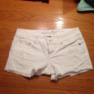 White denim shorts