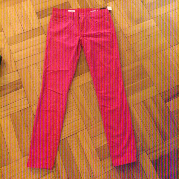 NWT gap skinny thin cord pants in pink