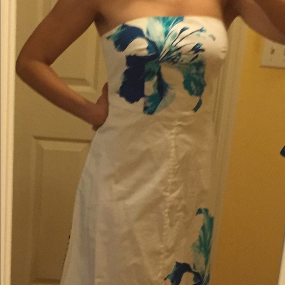White Strapless Dress - Picture 2 of 3