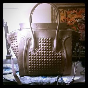 Unbranded smile bag studded taupe
