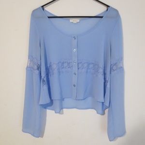 Powder blue chiffon blouse