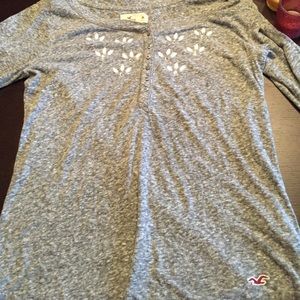 Hollister heathered gray shirt size medium