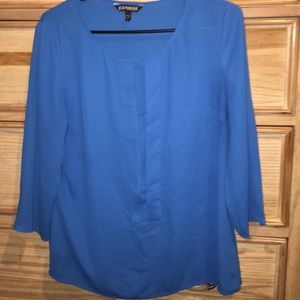 Sheer Blue 3/4 sleeve w/ front cut out