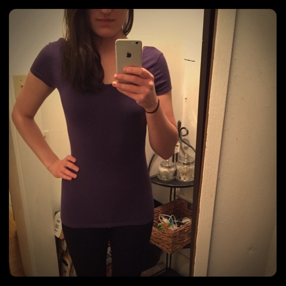 Purple low-back tee, size small