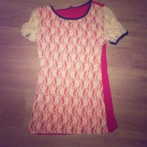 Express dressy shirt with lace front