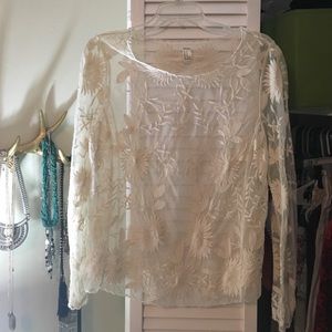 Sheer embroidered top