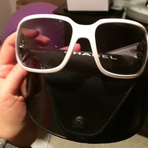 Chanel white sunglasses