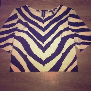 Black and white stripped crop top worn once