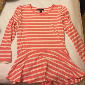 Striped Peplum Top
