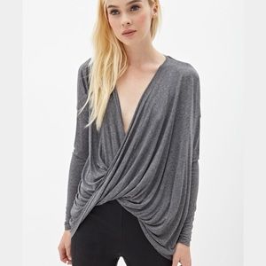 Light grey surplice top