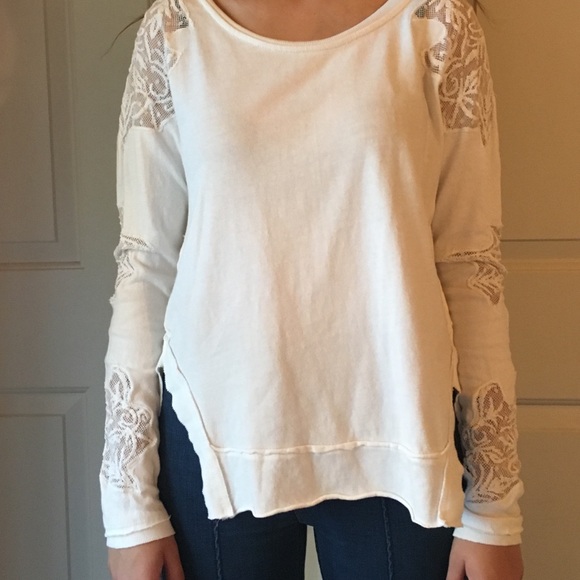 Free People Lace Cut Out Sweater